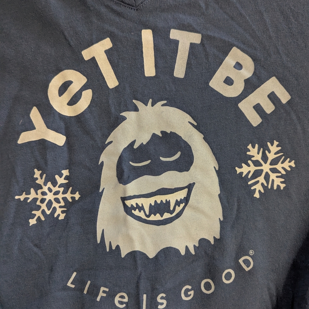 Life is Good Graphic Tee in Blue and White